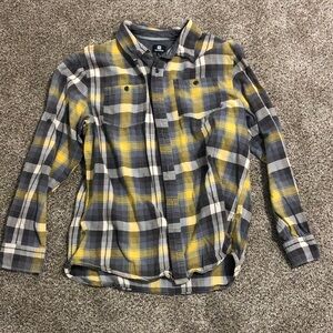 Ocean Current Yellow and Gray Checkered Shirt